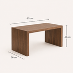 Banco Rectangular Pequeño de Tablero Chapado en Madera